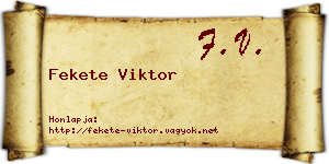 Fekete Viktor névjegykártya
